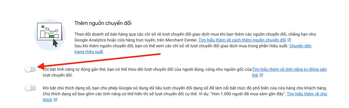 Chọn tắt tính năng tự động